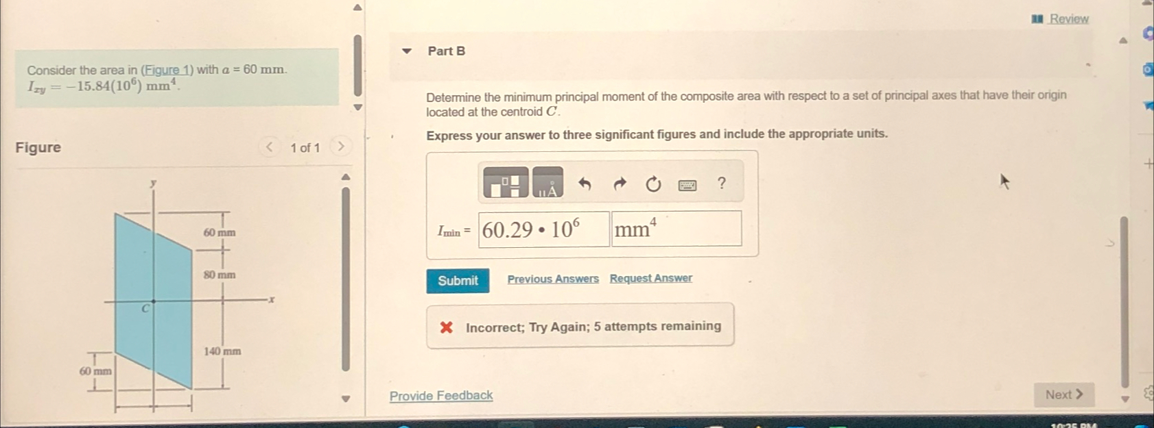 Review Consider the area in ( Figure 1 ) with a =
