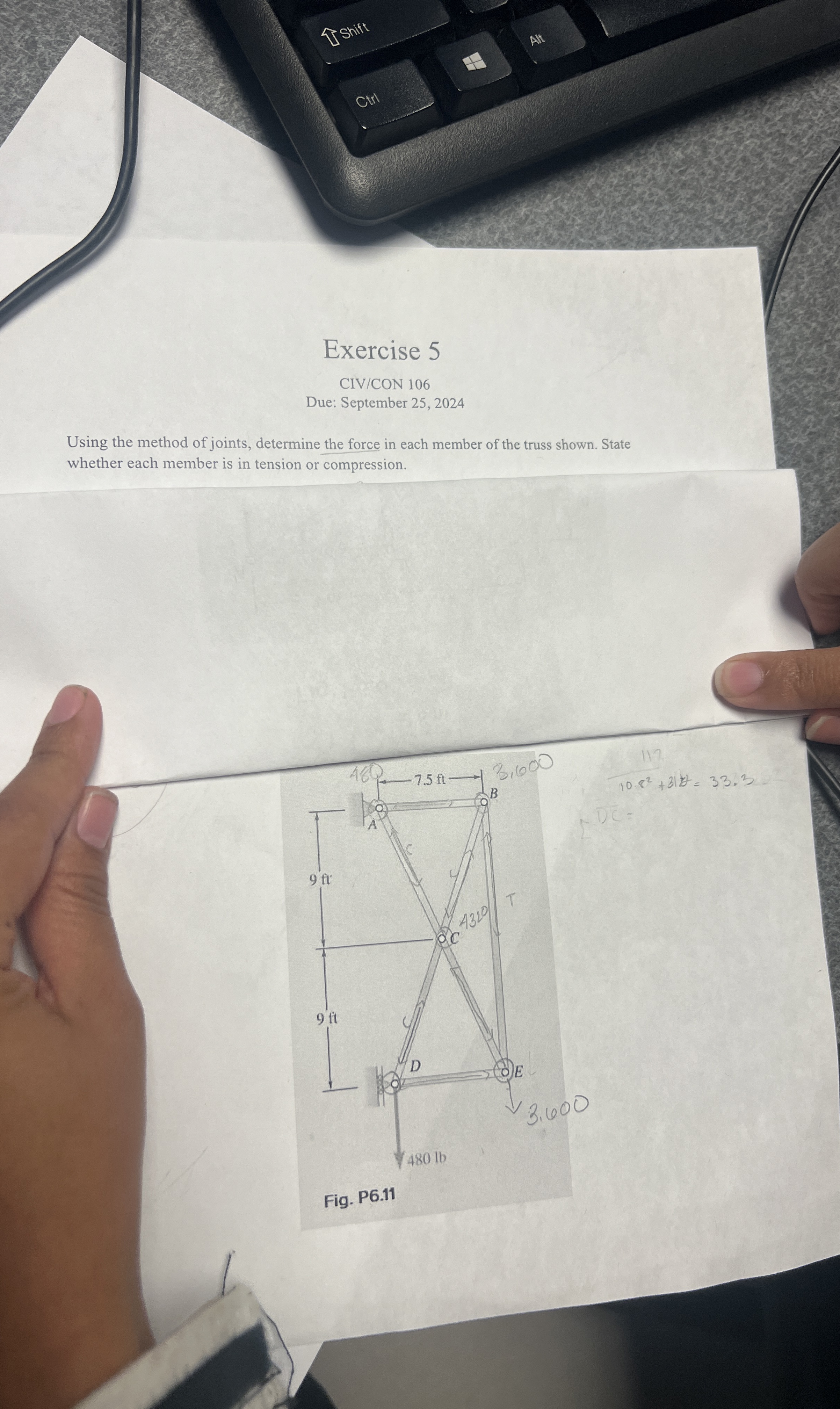 Exercise 5 CIV / CON 1 0 6 Due: September 2 5 , 2
