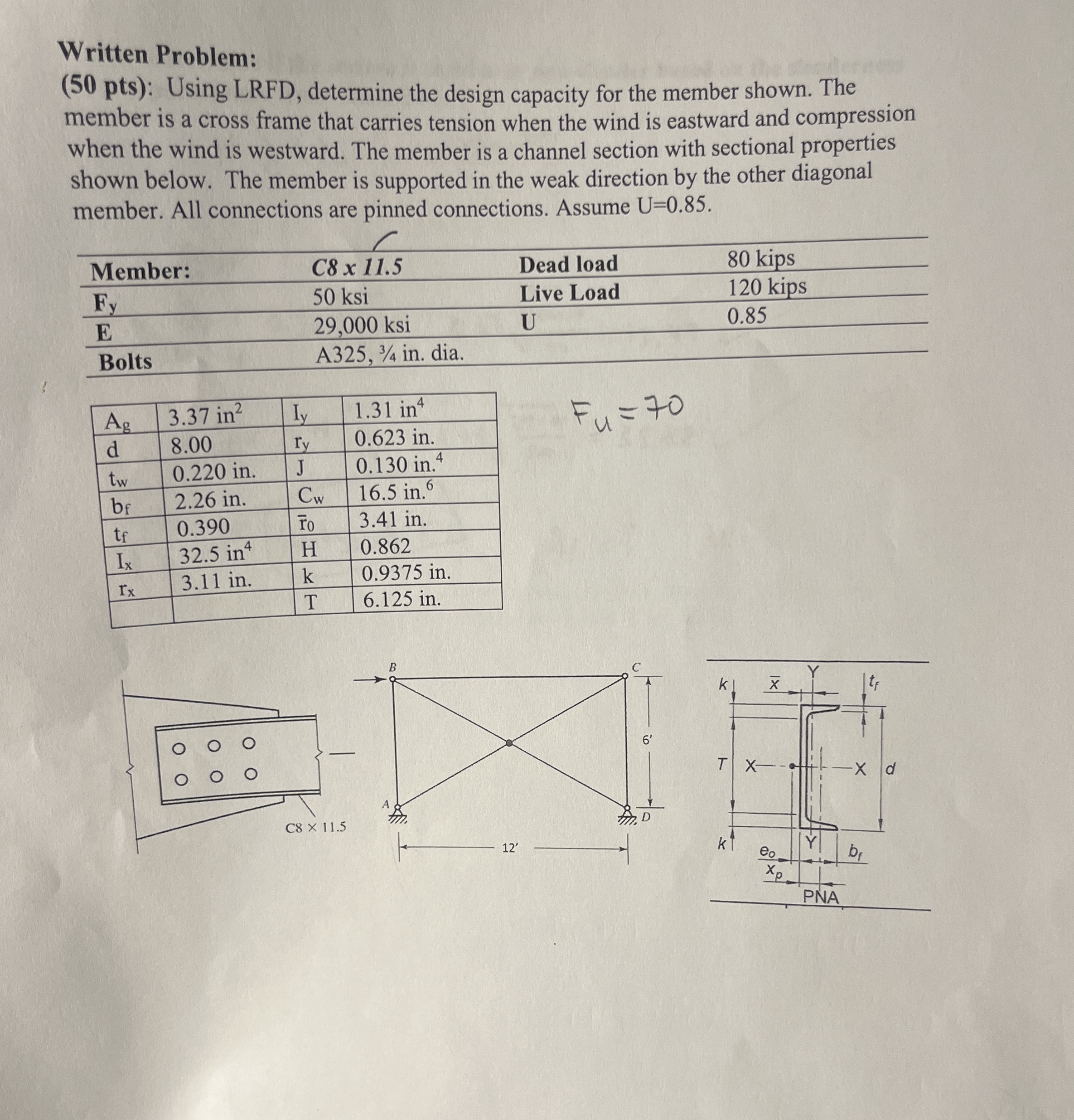1 . Determine if the section is slender or non -