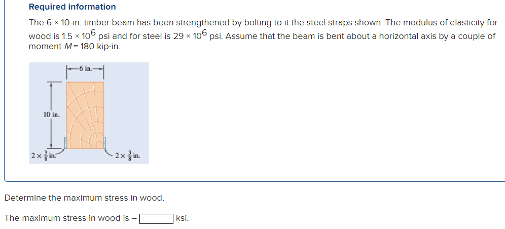 Required information The 6 1 0 - in . timber beam