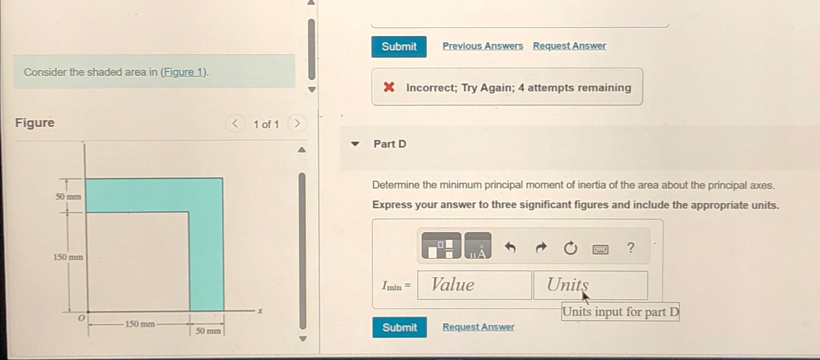 Previous Answers Request Answer Consider the