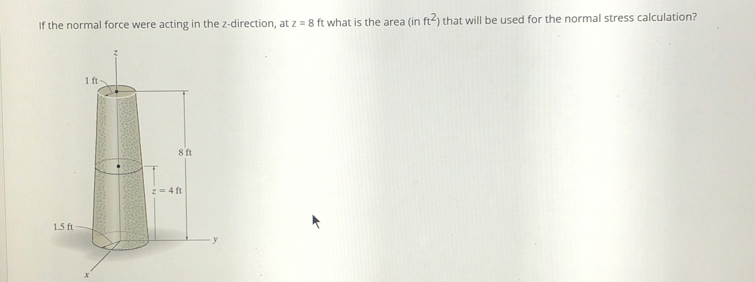 If the normal force were acting in the z -