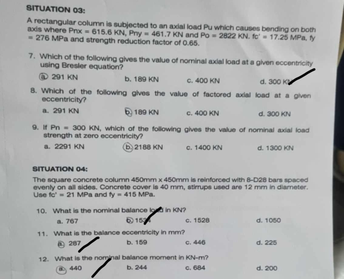SITUATION 0 3 : A rectangular column is subjected