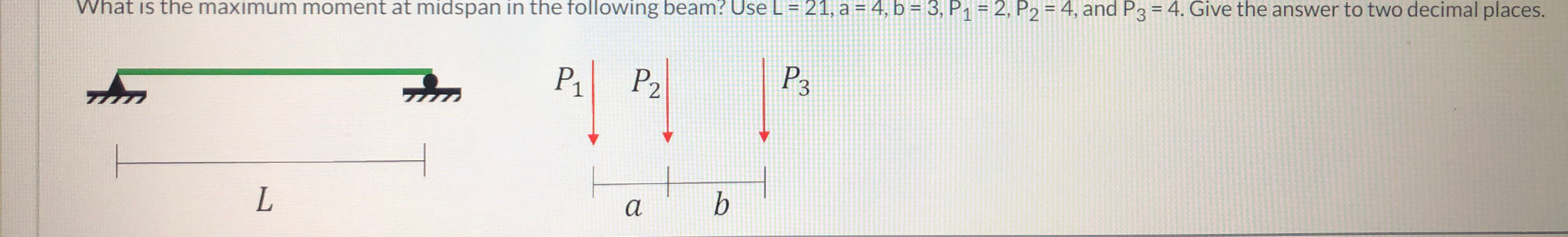 What is the maximum moment at midspan in the
