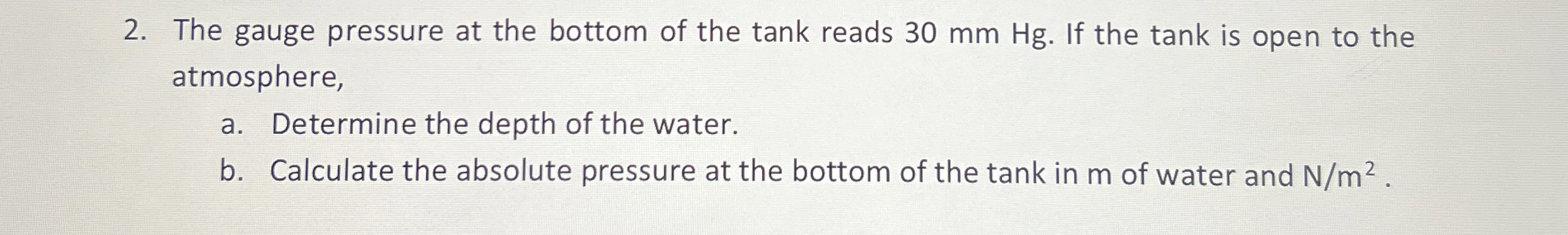 The gauge pressure at the bottom of the tank