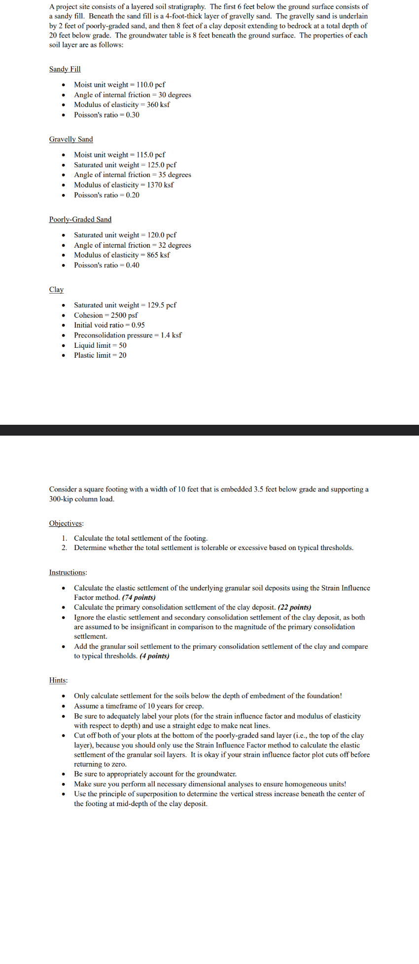 a sandy fill. Beneath the sand fill is a 4 - foot
