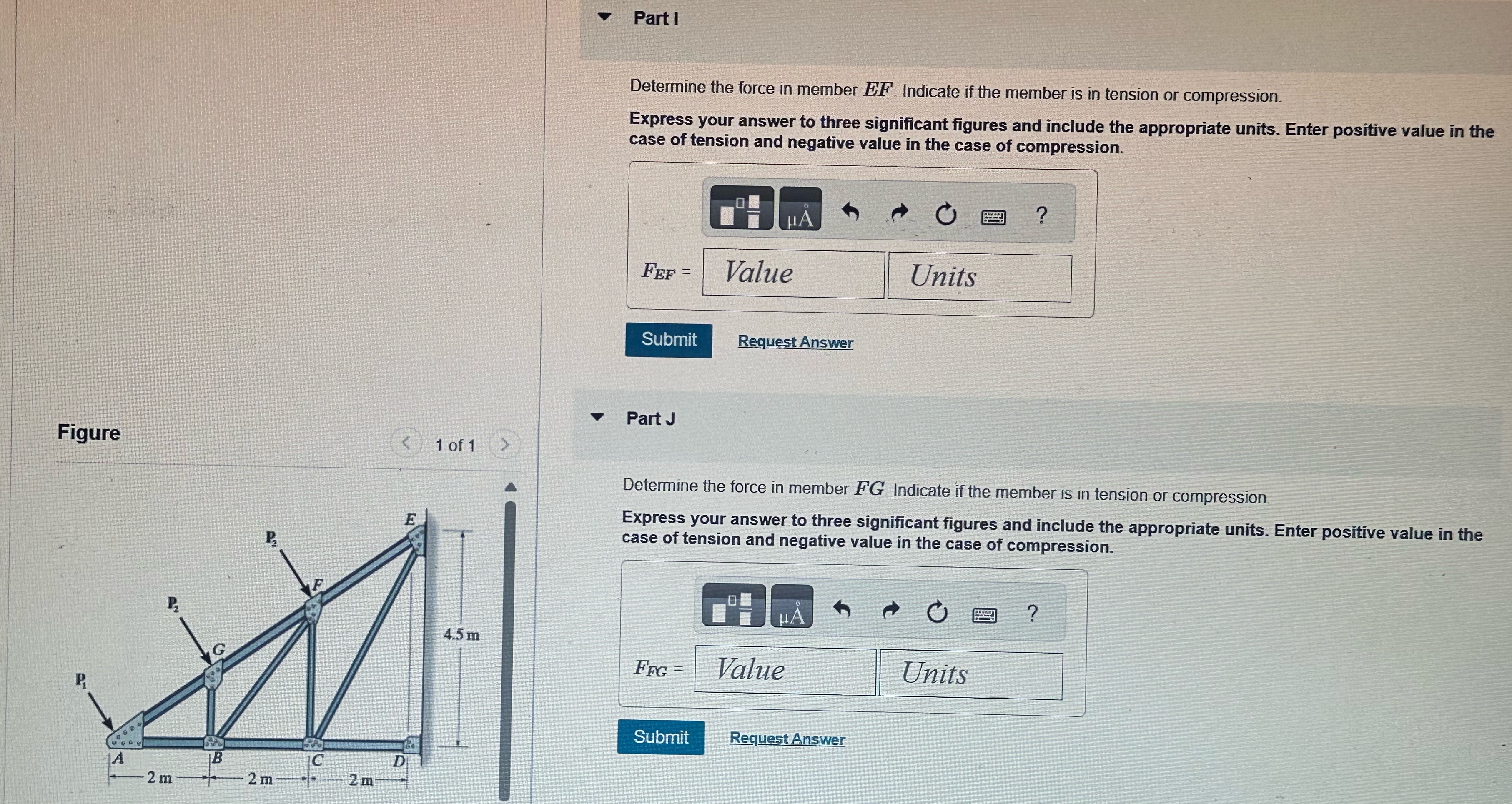 Part A Consider the truss shown in ( Figure 1 ) .