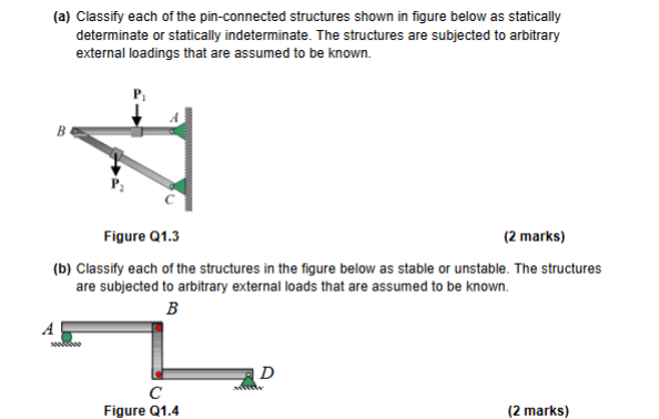 ( a ) Classify each of the pin - connected