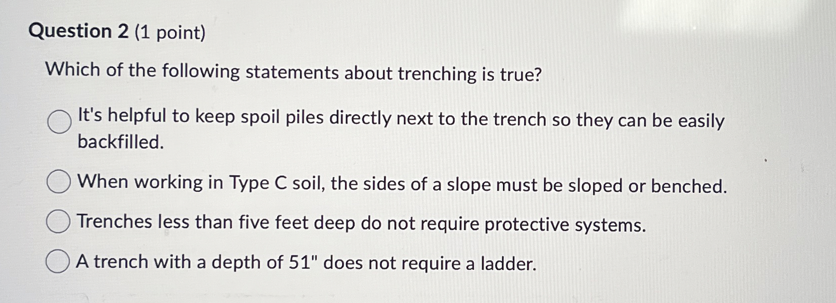 Question 2 ( 1 point ) Which of the following