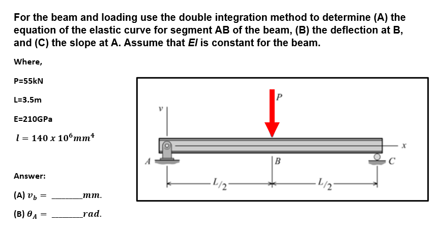 For the beam and loading use the double