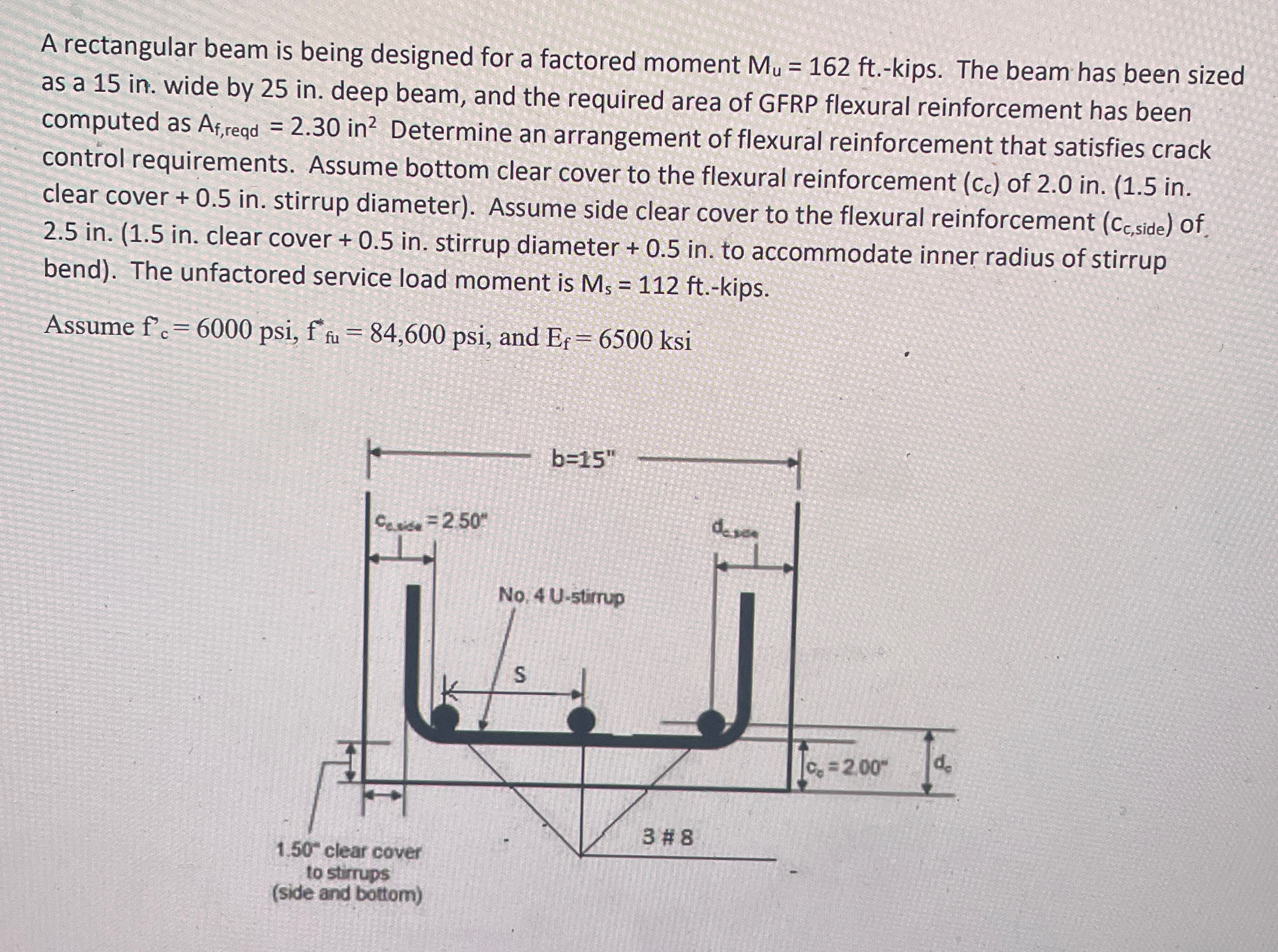 A rectangular beam is being designed for a