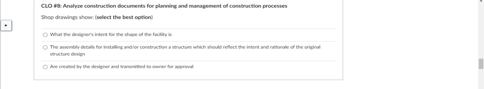 CLO # 8 : Analyze construction documents for