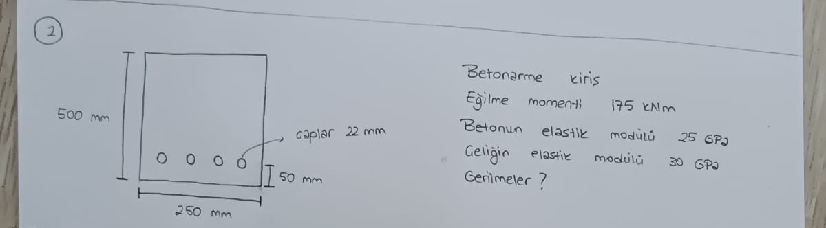 reinforced concrete beam bending moment 1 7 5 kNm