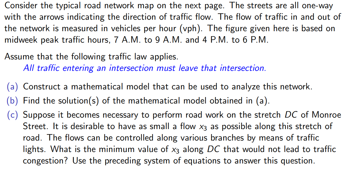 Consider the typical road network map on the next