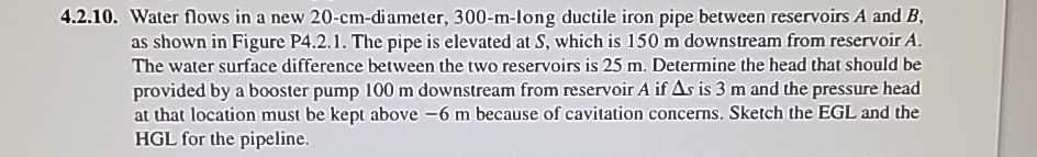 4 . 2 . 1 0 . Water flows in a new 2 0 - cm -