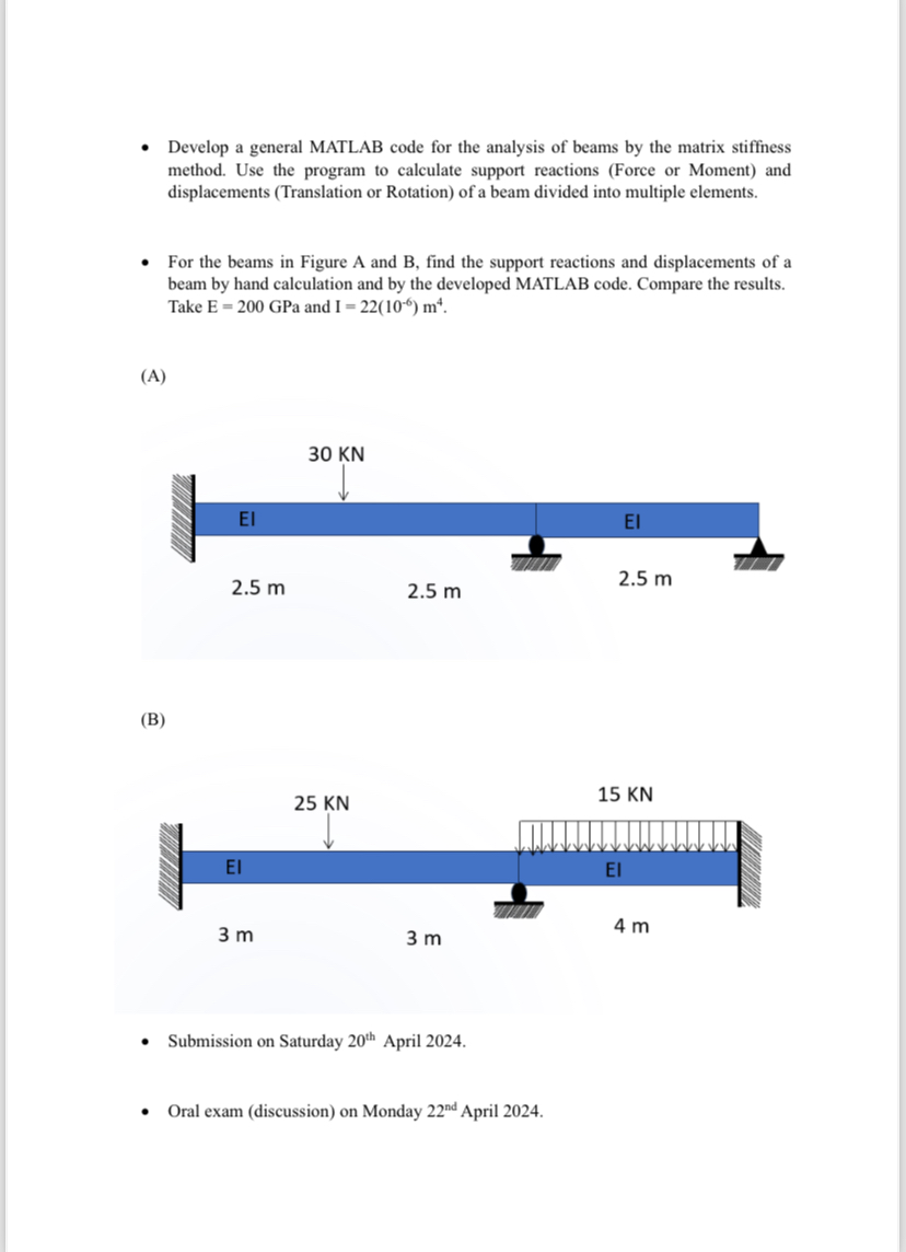 Develop a general MATLAB code for the analysis of