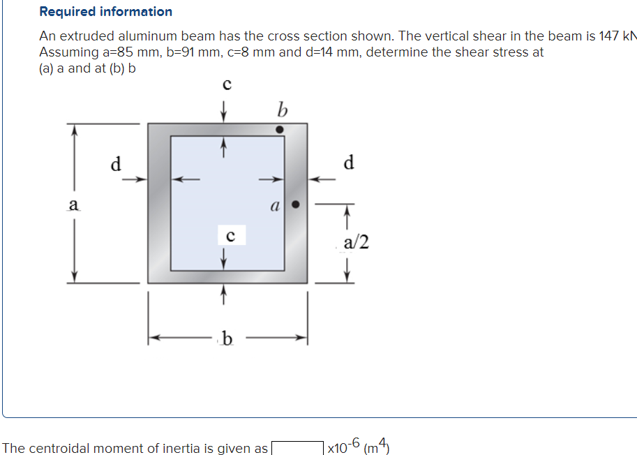 Required information An extruded aluminum beam