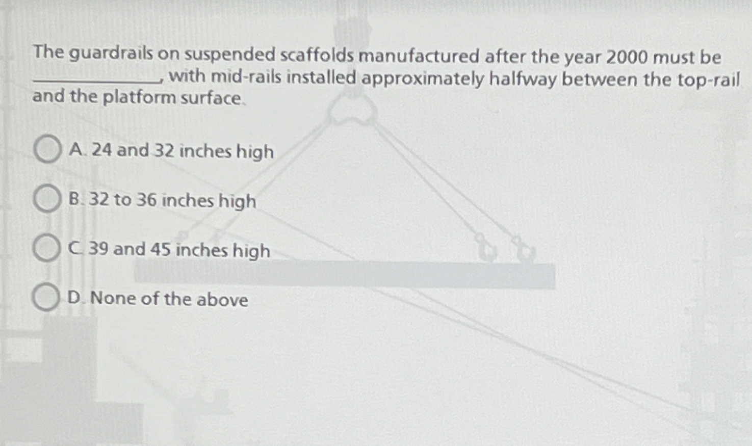 The guardrails on suspended scaffolds