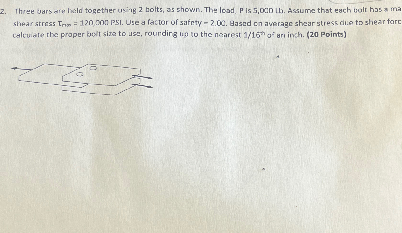 Three bars are held together using 2 bolts, as
