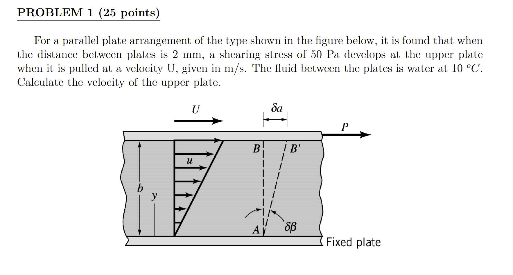 Problem 1 : For a parallel plate arrangement of