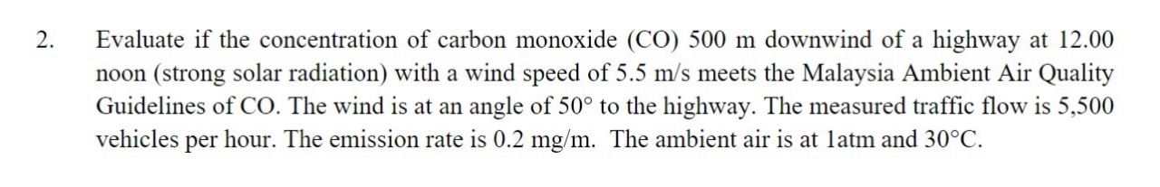 Evaluate if the concentration of carbon monoxide