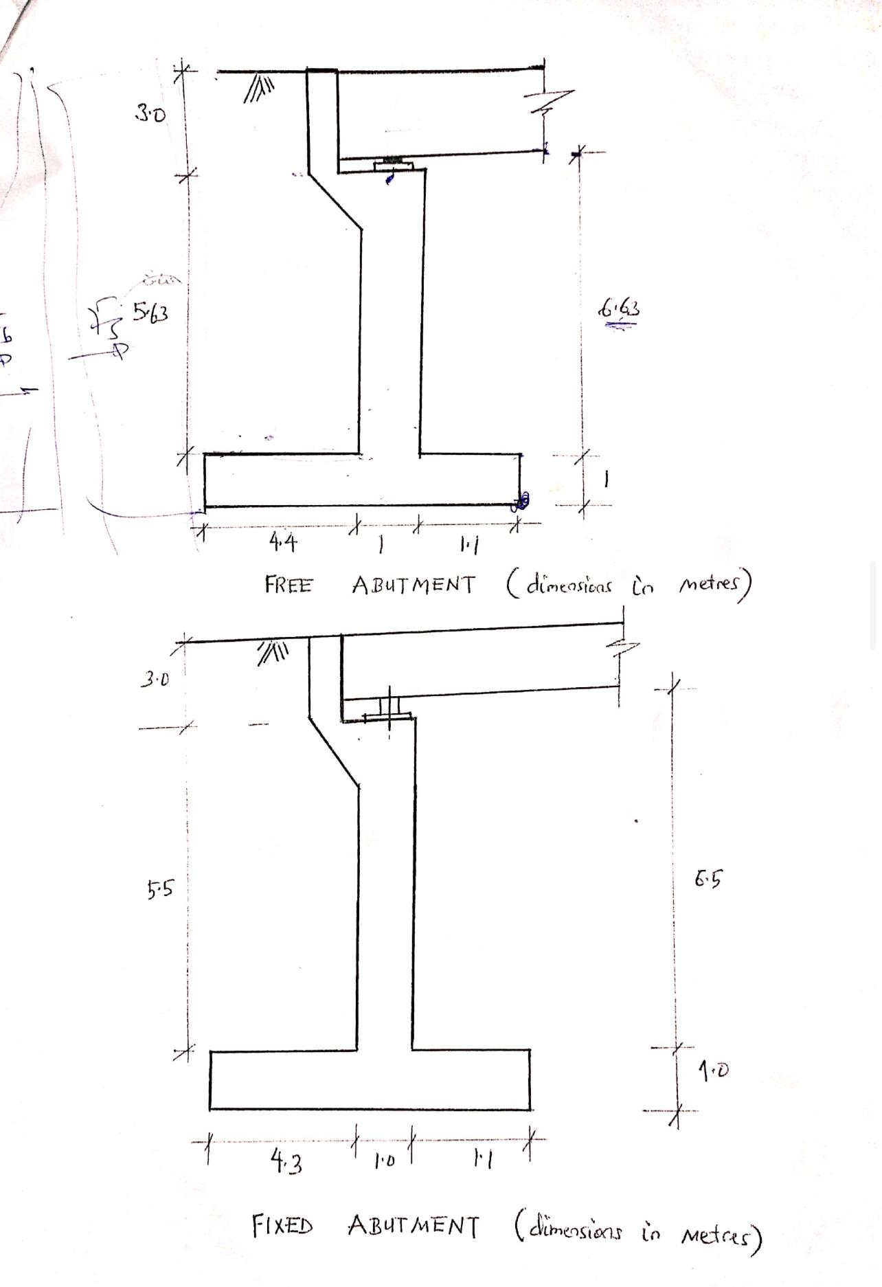 The bridge is designed to rest on fixed abutment