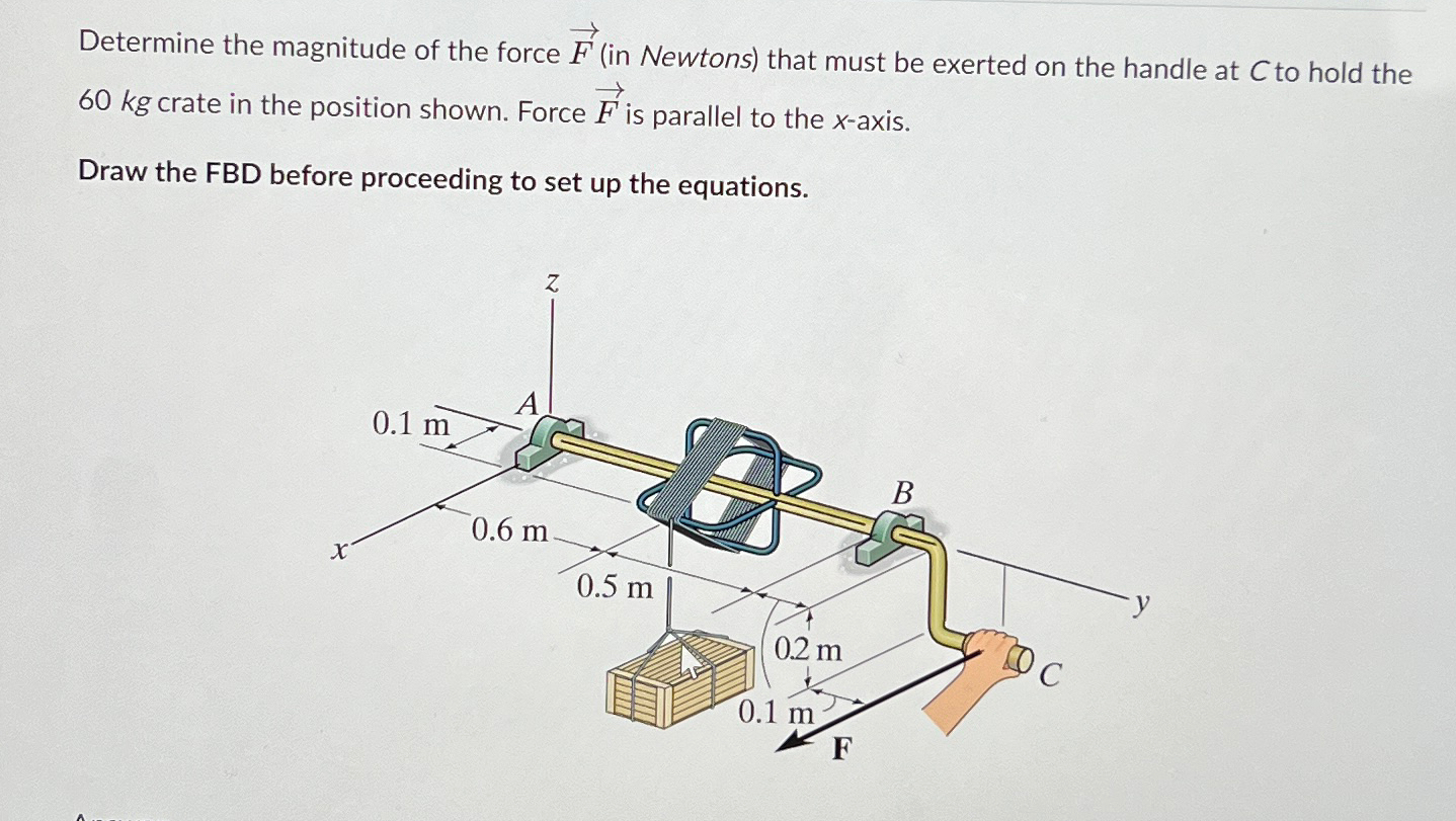 Determine the magnitude of the force vec ( F ) (