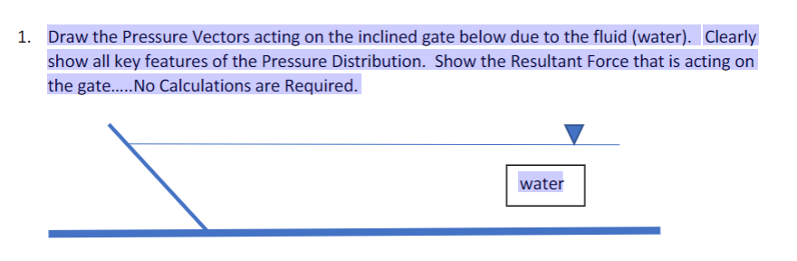 1 . Draw the Pressure Vectors acting on the