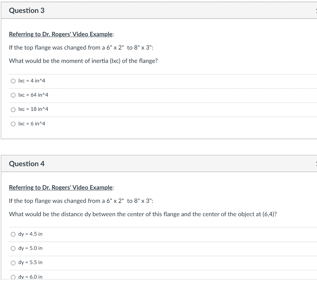 What is the moment of inertia of the flange?