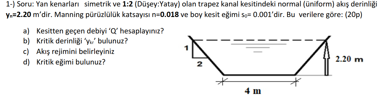 1 - ) Soru: Yan kenarlar simetrik ve 1 : 2 ( D