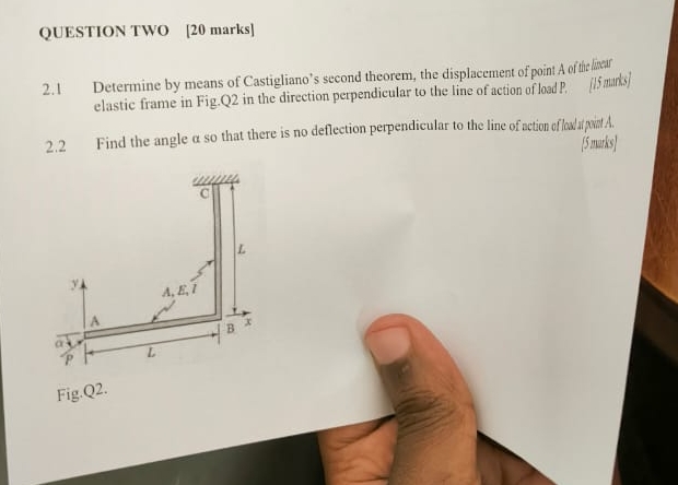 QUESTION TWO [ 2 0 marks ] 2 . 1 Determine by