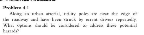Problem 4 . 1 Along an urban arterial, utility
