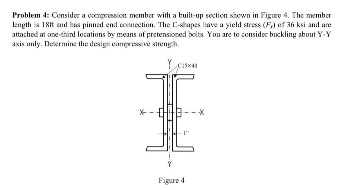 Consider a compression member with a built - up