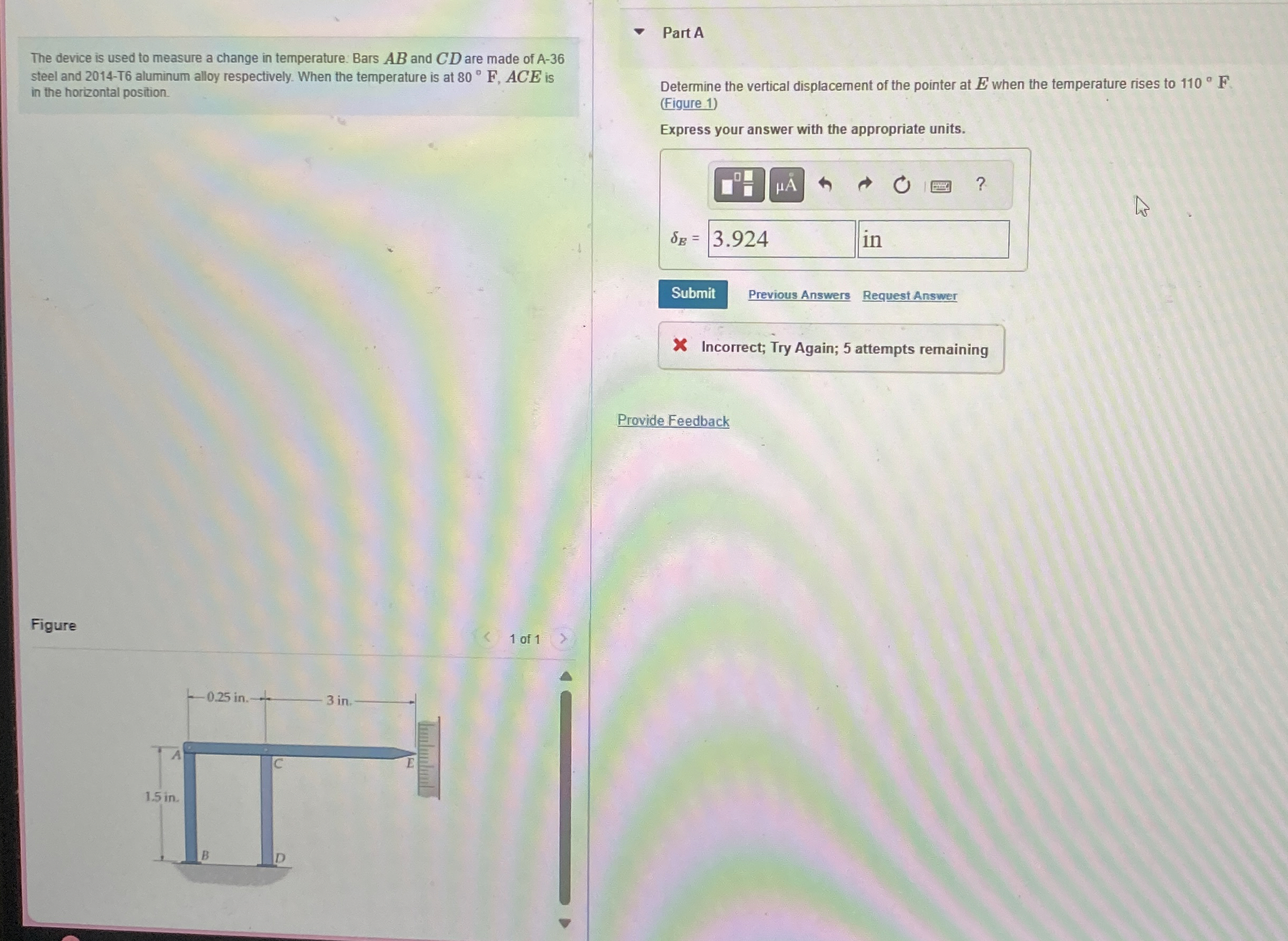 The device is used to measure a change in