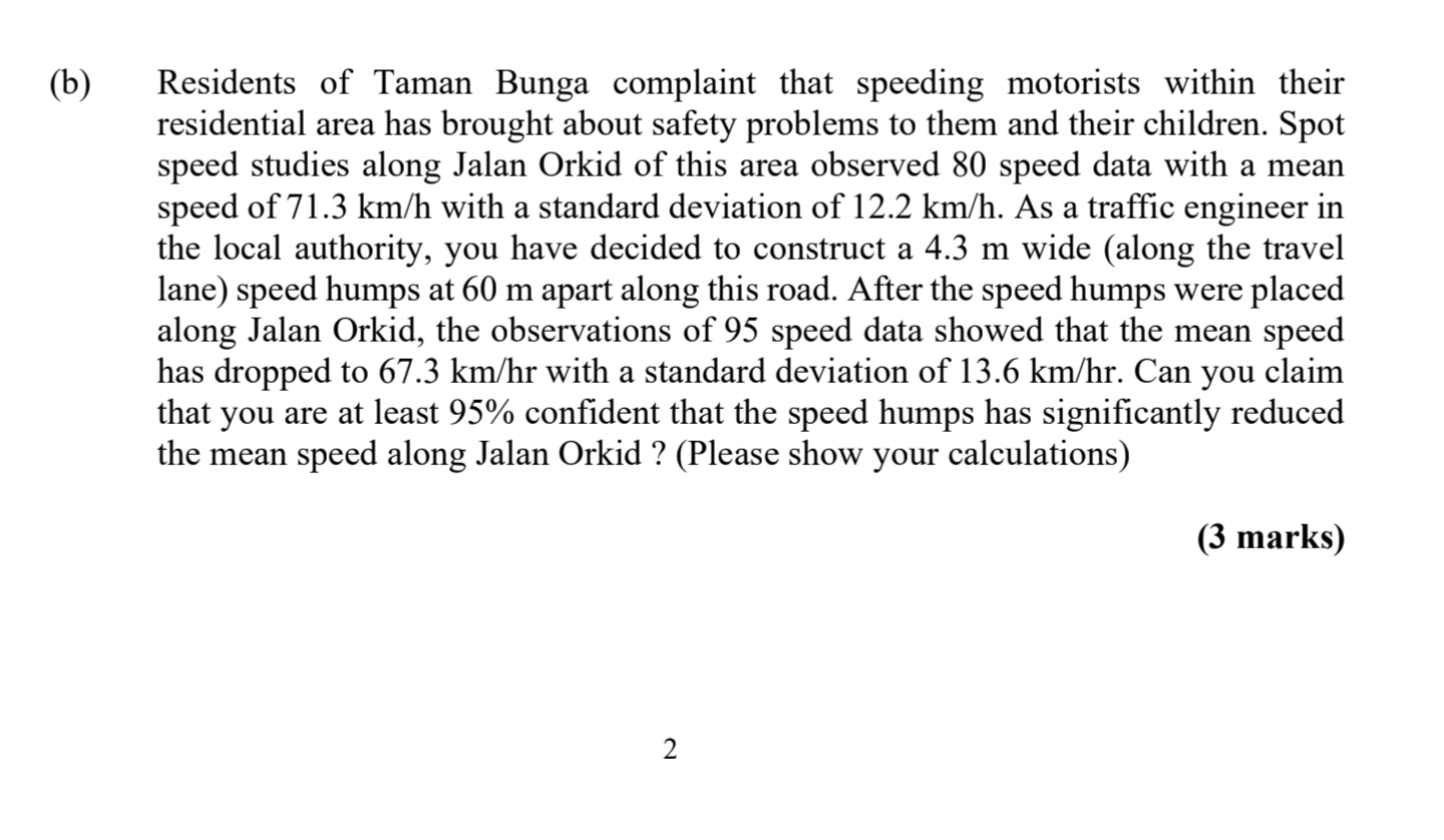 ( b ) Residents of Taman Bunga complaint that