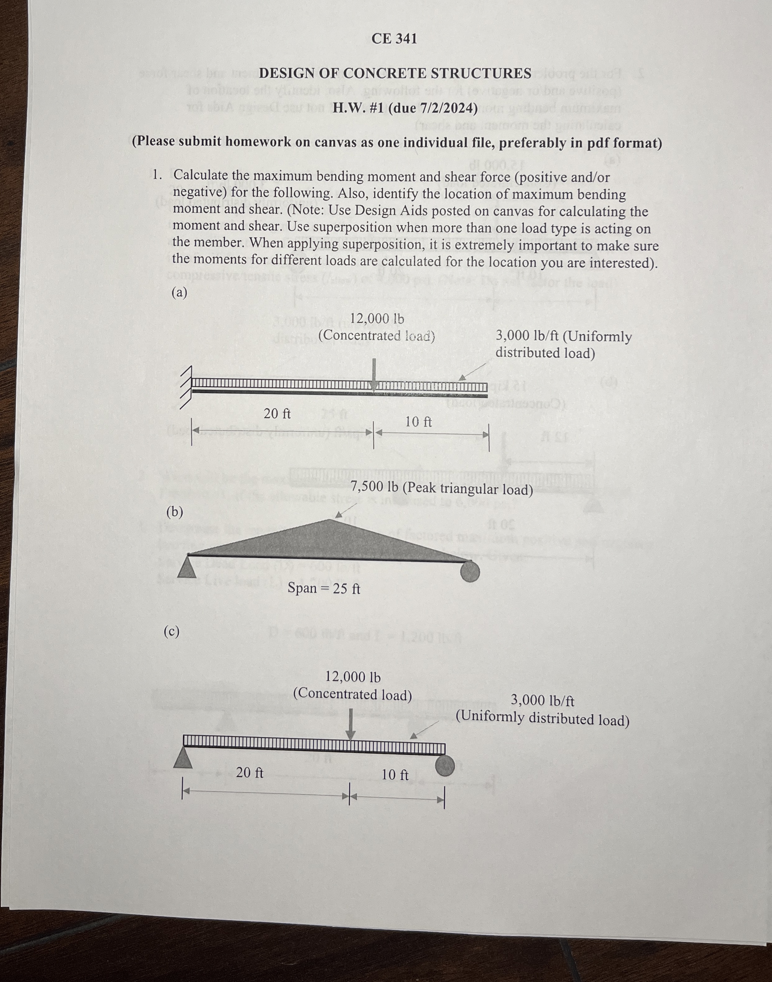 CE 3 4 1 DESIGN OF CONCRETE STRUCTURES H . W . #