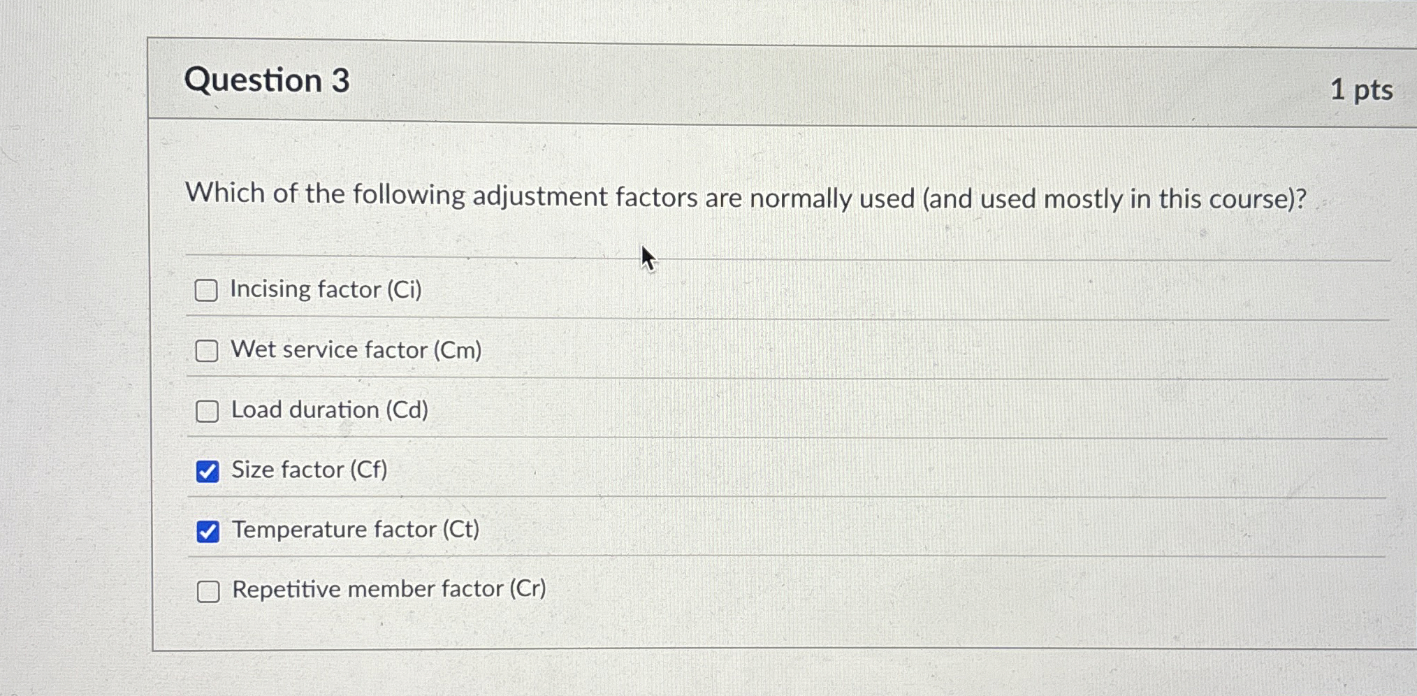 Question 3 Which of the following adjustment