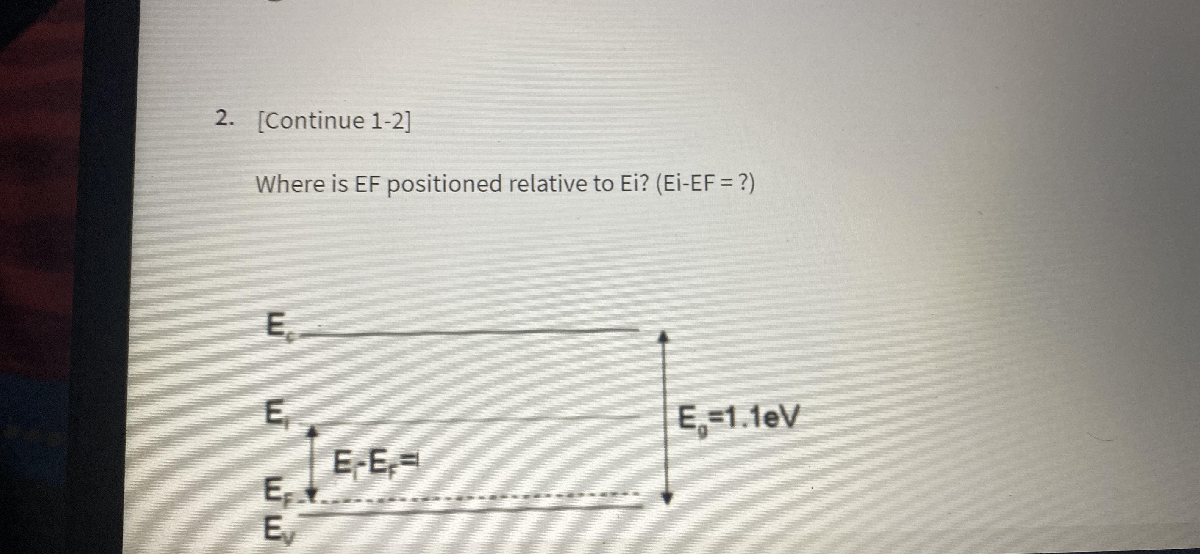 [ Continue 1 - 2 ] Where is EF positioned