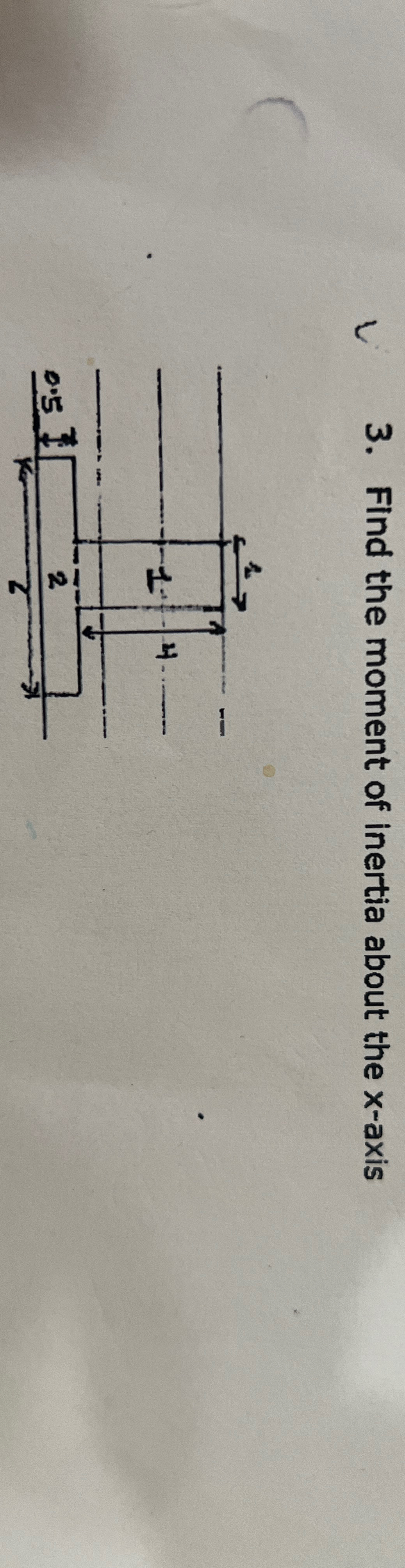 Find the moment of inertia about the x - axis