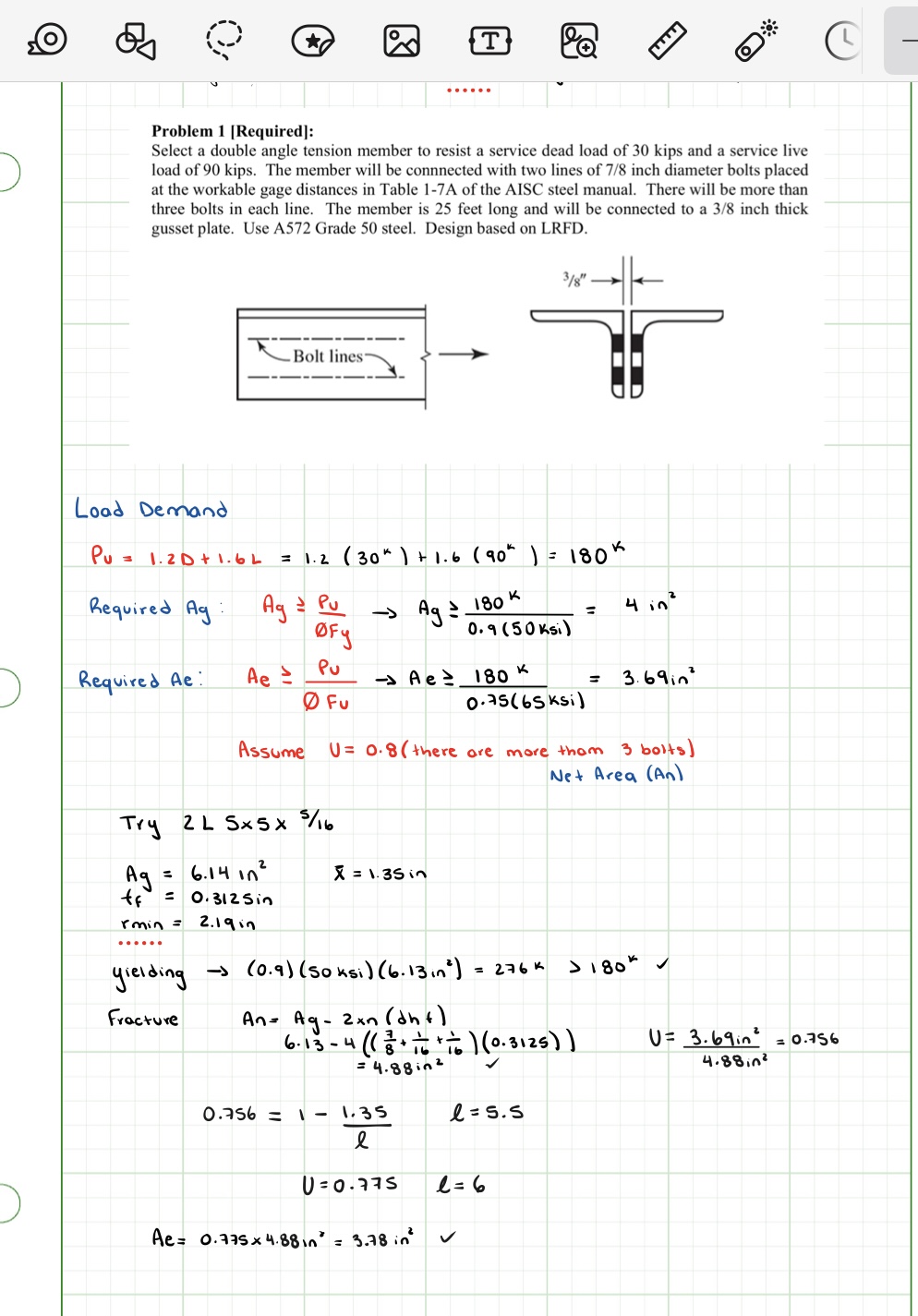 Problem 1 [ Required ] : the double angle tension