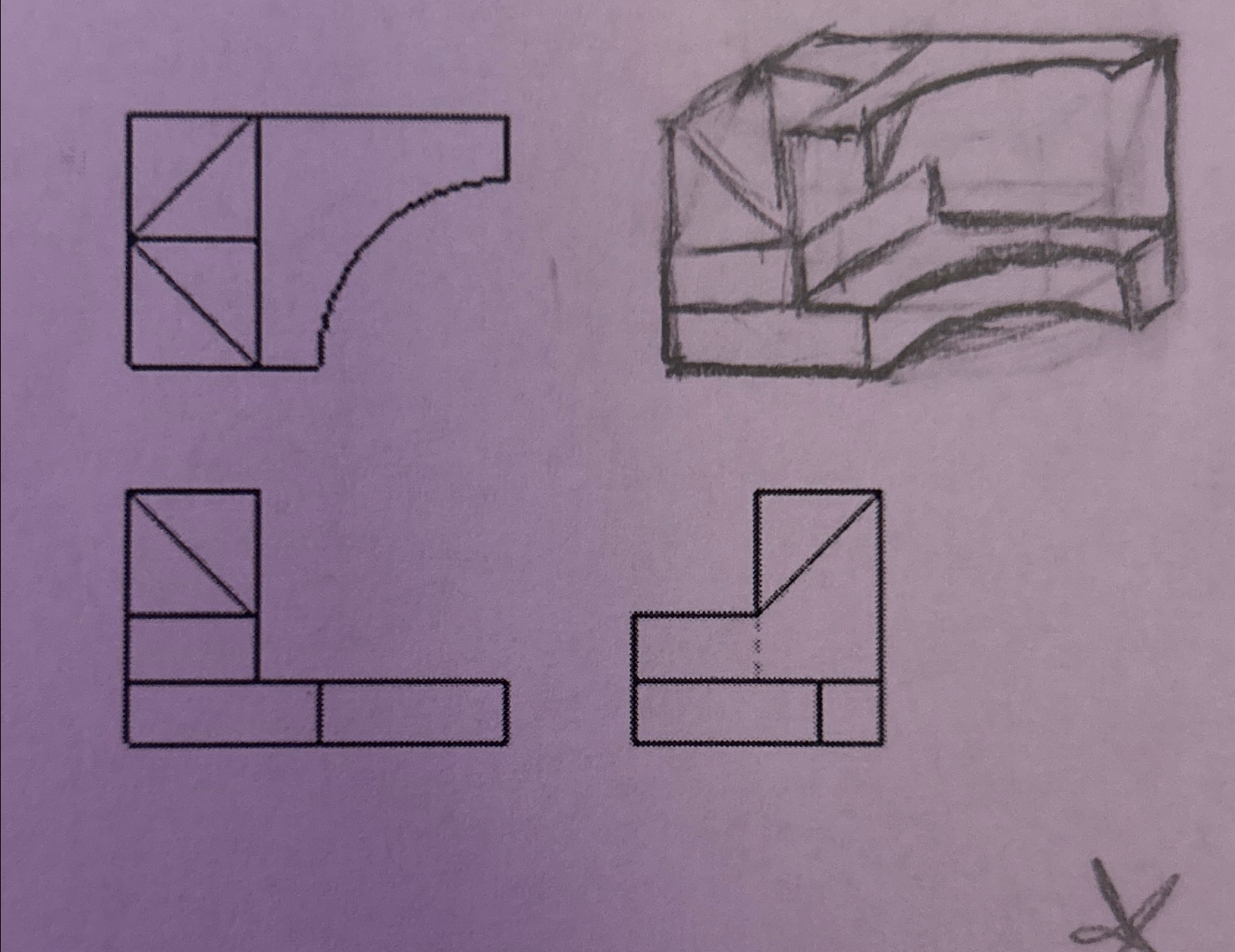 draw the isometric view ( ignore my attempt )