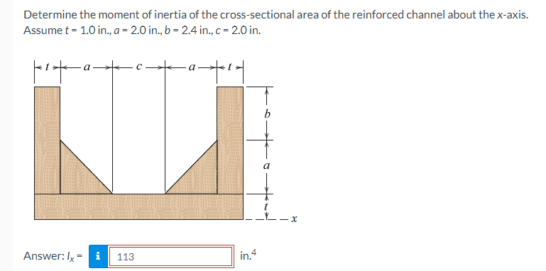 Determine the moment of inertia of the cross -