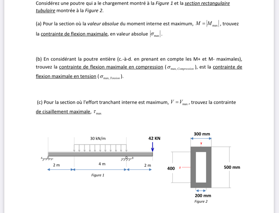 Consid rez une poutre qui a le chargement montr