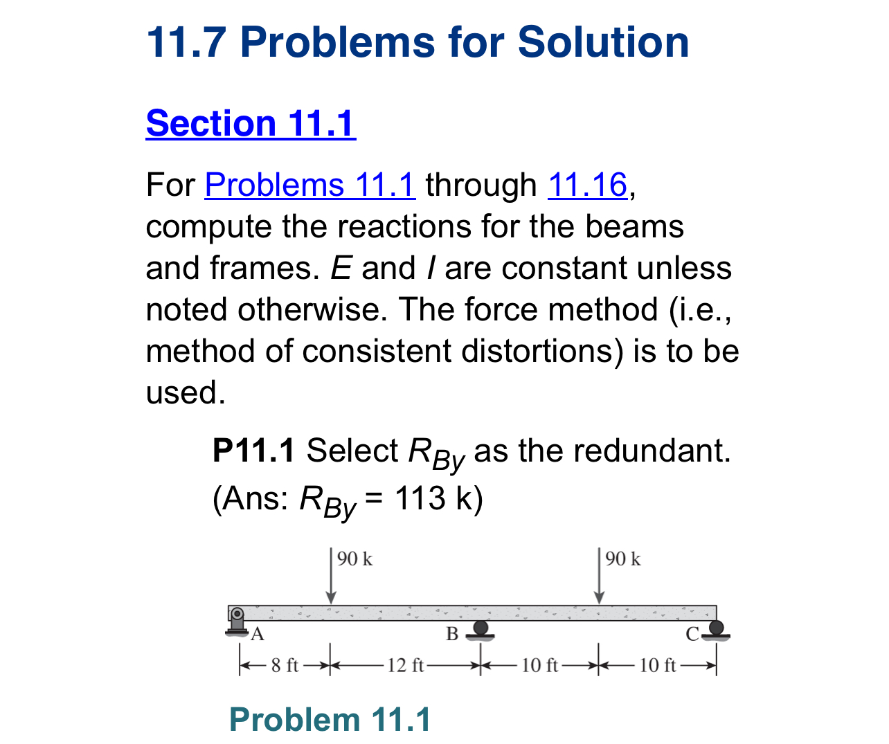 1 1 . 7 Problems for Solution Section 1 1 . 1 For