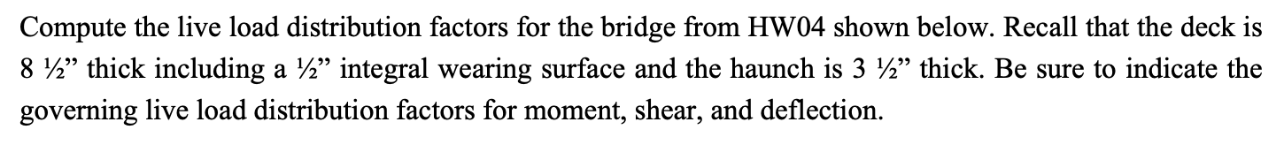 Compute the live load distribution factors for