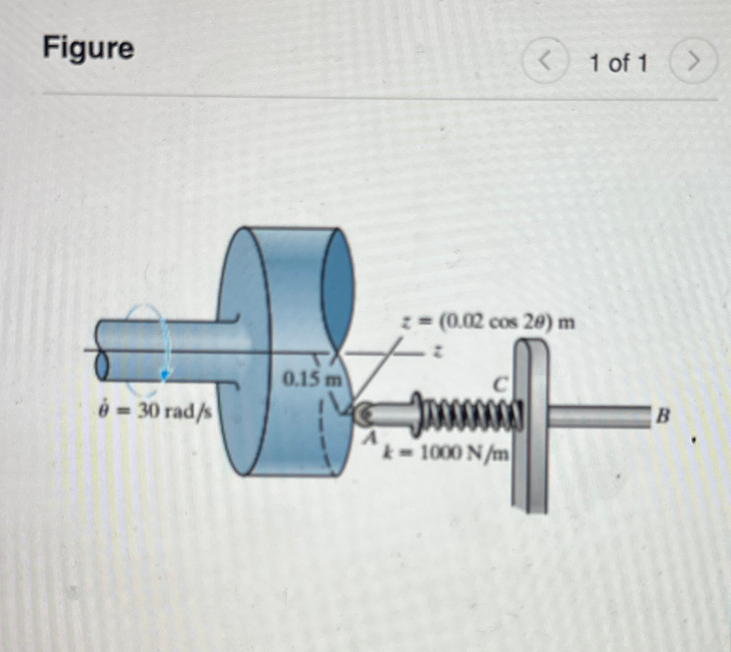 The spring - held follower A B has a mass of 0 .