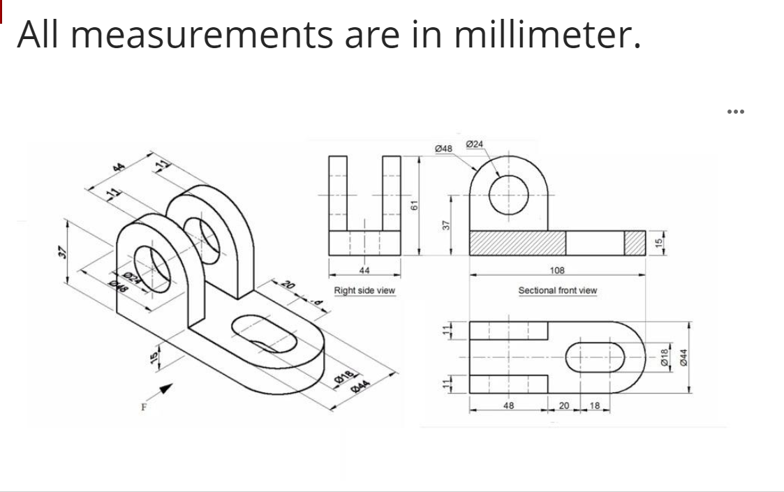 draft the required alphabet of lines and project