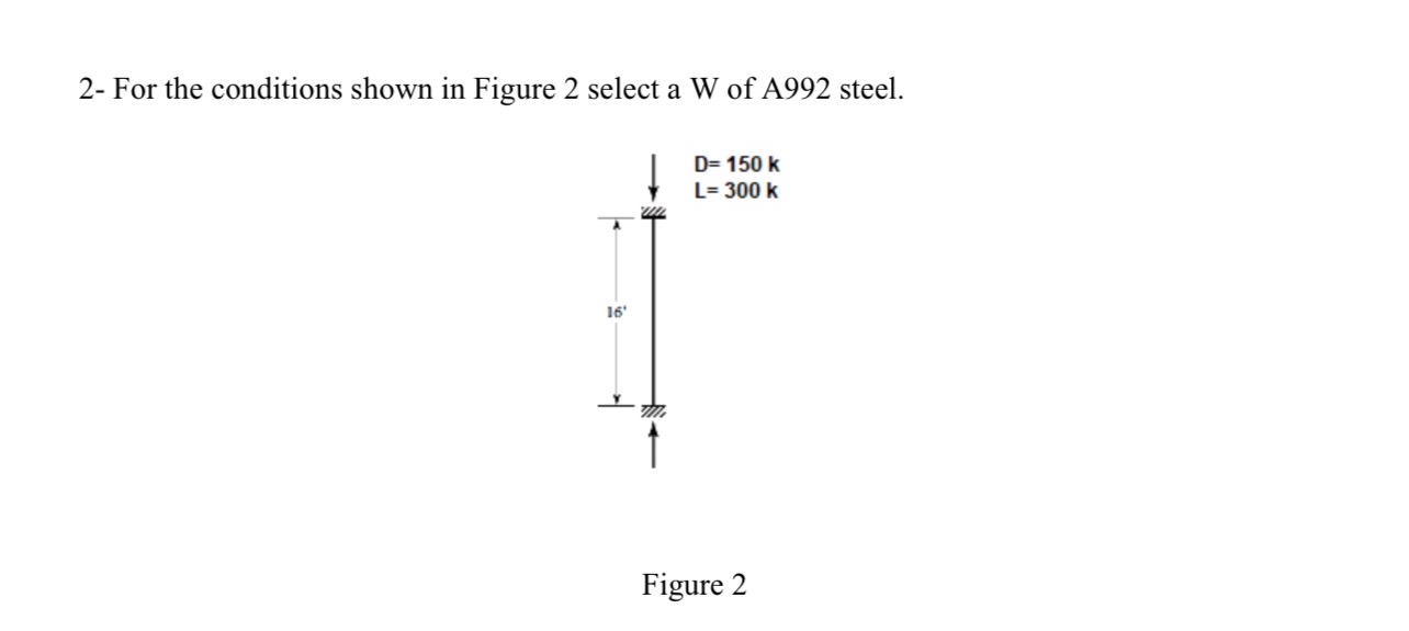 2 - For the conditions shown in Figure 2 select a