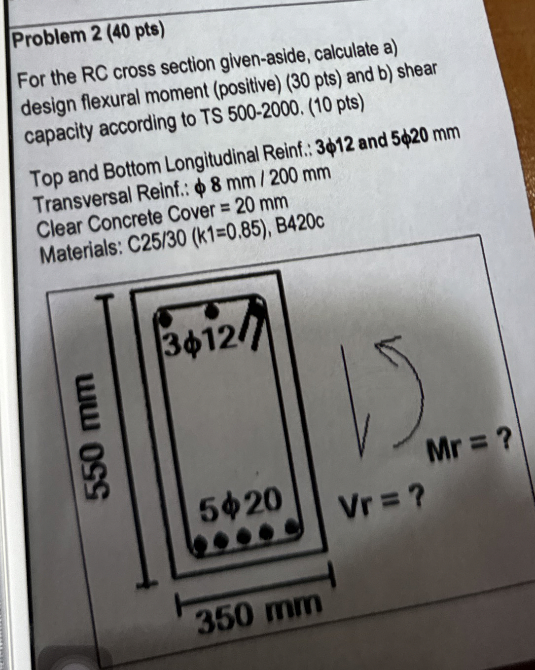Problem 2 ( 4 0 pts ) For the R C cross section