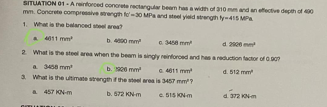 SITUATION 0 1 - A reinforced concrete rectangular